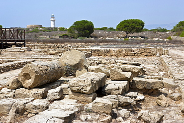 Archaeological excavation site of ancient Kourion, House of Theseus, Akrotiri peninsula, near Episkopi, southern Cyprus, Cyprus