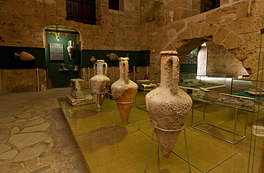 Shipwreck museum, Iron Age shipwreck, the Kyrenia Ship, dated 300 BC, interior view of Kyrenia Castle, Girne, northern Cyprus, Cyprus