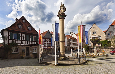 Market place, Kronach, Upper Franconia, Bavaria, Germany, Europe