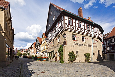 Historic inn Zum Schwarfen Eck, Kronach, Upper Franconia, Bavaria, Germany, Europe