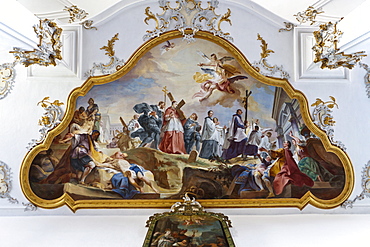 Ceiling painting, Kloster Bergen monastery, a former Benedictine monastery, Bergen, Neuburg an der Donau, Diocese of Eichstaett, Bavaria, Germany, Europe