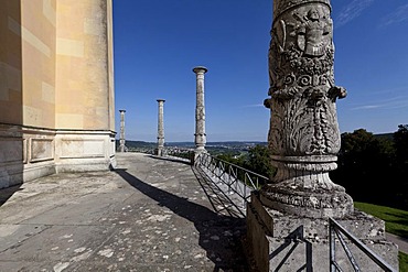 View from the Befreiungshalle Hall of Liberation at Kelheim, Lower Bavaria, Bavaria, Germany, Europe