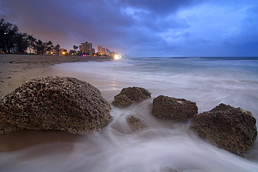 Fort Lauderdale beach at night, Florida, USA