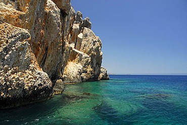 Rocky coast in the Kekova Bay, Lycian coast, Antalya Province, Mediterranean, Turkey, Eurasia