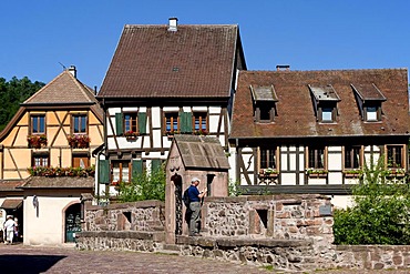 Old half-timbered houses in Kaysersberg, France, Europe