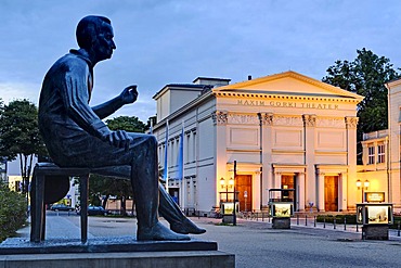 Heinrich Heine monument in front of the Maxim Gorki Theater, Berlin, Germany, Europe