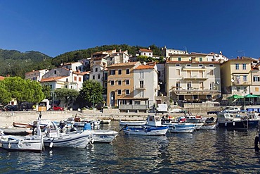 Fishing boats in the harbor of Moscenicka Draga, Istria, Croatia, Europe