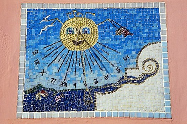 Sundial as a mosaic, Rovinj, Istria, Croatia, Europe