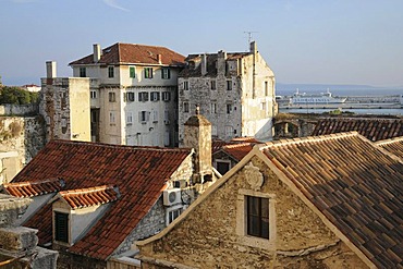 Historic town centre, overlooking the city from the tower of the Cathedral of Sveti Duje, Split, Croatia, Europe