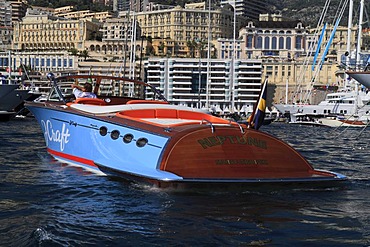 J Craft Torpedo Tender motor boat in Port Hercule, Monaco Yacht Show 2010, Principality of Monaco, Cote d'Azur, Mediterranean, Europe