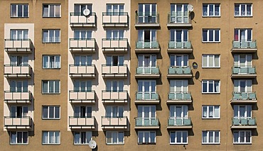 Apartment building, socialist realism style in 1950s, Hlavni trida, Poruba district of Ostrava, Czech Republic, Europe