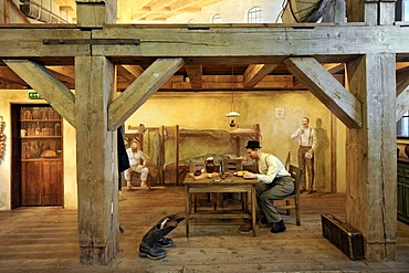 Panorama, living quarters, life-size model of the historic Pilsner Urquell brewery, Pilsen, Bohemia, Czech Republic, Europe