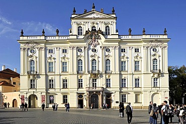 Rococo facade, Archbishop's Palace, Hradcany Square, Prague Castle, Prague, Bohemia, Czech Republic, Europe