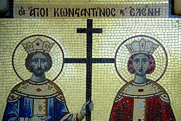 Greek Orthodox Christianity, mosaic, Saint Constantine and Helen, church, Village Tochni, Southern Cyprus, Republic of Cyprus, the Mediterranean, Europe