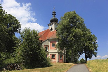 Pilgrimage Church of St. Quirin on Botzerberg hill, Puechersreuth, district ofTirschenreuth, Upper Palatinate, Bavaria, Germany, Europe