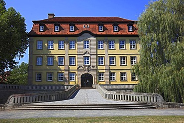 Wasserschloss Gleisenau moated castle, Hassberge district, Lower Franconia, Bavaria, Germany, Europe