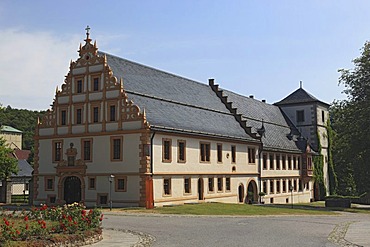 Abtei- und Syndikatsbau administrative building, Kloster Maria Bildhausen abbey at Muennerstadt, Landkreis Bad Kissingen district, Lower Franconia, Bavaria, Germany, Europe