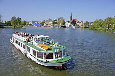 Passenger boat on Lake Schwerin, Schwerin, Mecklenburg-Western Pomerania, Germany, Europe
