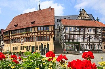 Marketplace, Stolberg, eastern Harz, Saxony-Anhalt, Germany, Europe