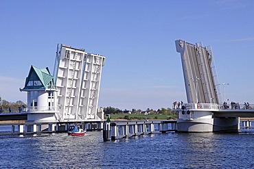 Bascule bridge, Kappeln, Schlei Inlet, Schleswig-Holstein, Germany, Europe