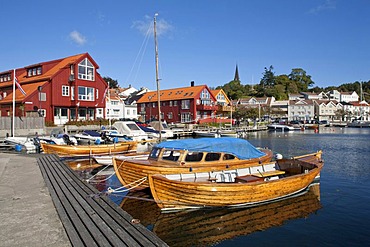 Boats in marina of Grimstad, Norway, Scandinavia, Europe