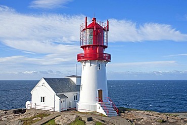 Lighthouse at Lindesnes, the most Southern point of Norway, Scandinavia, Europe