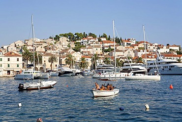 Harbour of Hvar Town, Hvar Island, Central Dalmatia, Adriatic Coast, Croatia, Europe