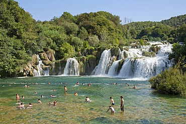 Waterfall in Krka National Park, Adriatic Coast, Croatia, Europe