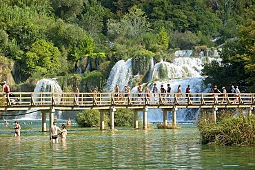 Waterfall in Krka National Park, Adriatic Coast, Croatia, Europe