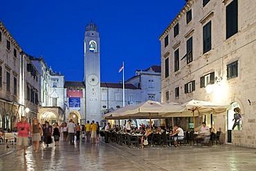 Main boulevard Stradun in the historic town of Dubrovnik, Southern Dalmatia, Adriatic Coast, Croatia, Europe