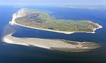 Aerial View, Spiekeroog, East Frisian Island, East Frisia, Lower Saxony, Germany, Europe