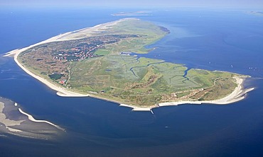 Aerial View, Spiekeroog, East Frisian Island, East Frisia, Lower Saxony, Germany, Europe