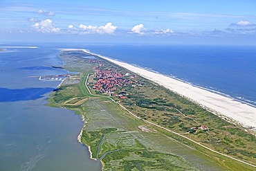 Aerial view, Juist Island, East Frisian Island, East Frisia, Lower Saxony, Germany, Europe