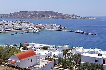 Harbour, Mykonos town, Mykonos island, Cyclades, Aegean Sea, Greece, Europe