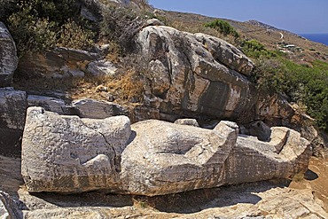 Kouros near Apolonas, Naxos island, Cyclades, Aegean Sea, Greece, Europe