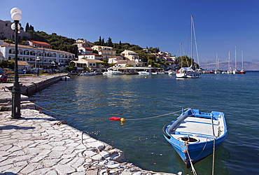 Sailboats and yachts in the port of Kassiopi, north east Corfu, Corfu Island, Ionian Islands, Greece, Southern Europe, Europe