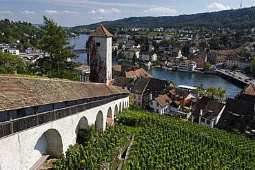 View from Munot, city of Schaffhausen, Switzerland, Europe