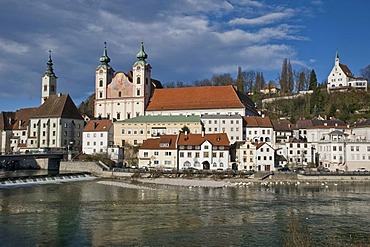 Townscape with Michaelerkirche or Church of St. Michael's, Steyr, Austria, Europe