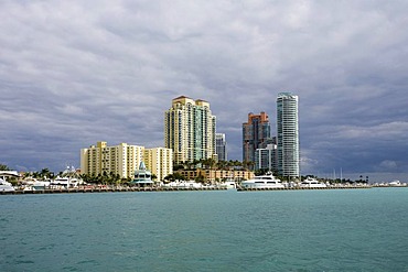 Block of luxury flats, Miami Beach, Florida, United States of America, USA