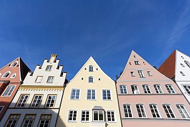 Houses in the Ludwigstrasse street, Landsberg am Lech, Bavaria, Germany, Europe