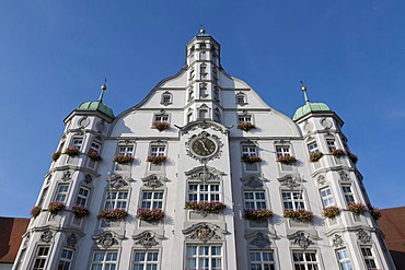 Town hall on the market place, Memmingen, Allgaeu, Bavaria, Germany, Europe