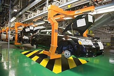 The 2011 Dodge Avenger on the assembly line at Chrysler's Sterling Heights Assembly Plant which plant had been scheduled to close following Chrysler's 2009 bankruptcy, but the company now says it will bring new car models and new jobs to the plant, Sterli