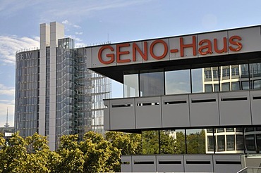 GENO-Haus bank building, center and landmark of the Wuerttembergische Genossenschaftsorganisation cooperative organisation, Stuttgart, Baden-Wuerttemberg, Germany, Europe