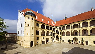 Courtyard of Burg Trausnitz Castle, Landshut, Lower Bavaria, Bavaria, Germany, Europe