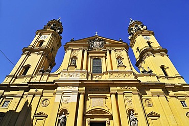 Theatine Church St. Cajetan, Odeonsplatz square, Munich, Bavaria, Germany, Europe