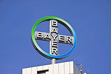 Logo of the Bayer AG, a German chemical and pharmaceutical company