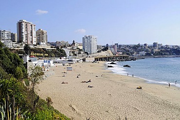 Pacific Ocean, beach, coast, high-rise buildings, resort, Vina del Mar, Chile, South America