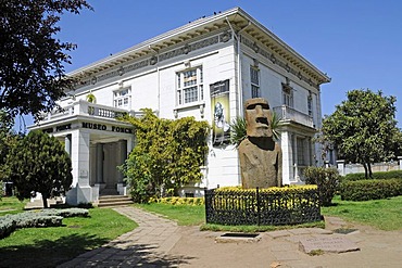 Moai, Easter Island statue, Fonck Museum, natural history museum, archaeological museum, Vina del Mar, Chile, South America