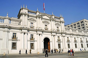 La Moneda building, government palace, Plaza Constitucion Square, Santiago de Chile, Chile, South America