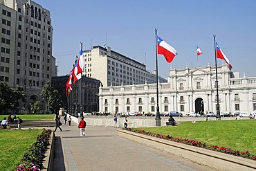 La Moneda building, government palace, Plaza Constitucion Square, Santiago de Chile, Chile, South America